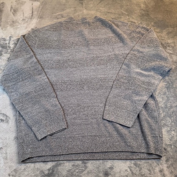 Weatherproof Crew Neck Striped Knit Sweater Acrylic Gray Mens Extra Large XL - Picture 4 of 9